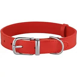 Ошейник для собак BronzeDog Barksi Classic кожаный XL 43-56х3 см красный