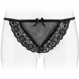 Трусики-стрінги Fashion Secret Katia з перлинною ниткою Black