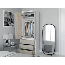 Шкаф со штангой для одежды Moreli T-211 2117x800x500 мм Белый/Дуб сонома (mo-t211-white-sonoma)