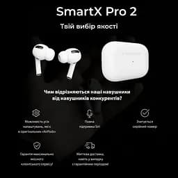 Бездротові Bluetooth-навушники SmartX Pro 2 Luxury вакуумні, білі Smart X SAP2L - мініатюра 6