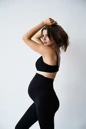 Легінси для вагітних безшовні лосини для майбутніх мам із мікрофібри розмір L/XL Мамин Дом чорний - мініатюра 3
