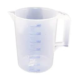 Стакан мірний пластмасовий прозорий з ручкою для харчових продуктів 3 л  Irak Plastik Прозорий 87564