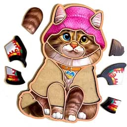 Деревянный контурный пазл Украинский котик Ubumblebees (ПСФ136) PSF136 контурный