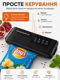 Вакууматор для їжі Vacuum Sealer X GY-F973 / Вакуумний пакувальник 110 W 60 кПа + пакети - мініатюра 4
