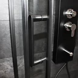 Душова кабіна Dusel EF-182B Black Matt 100x100, Чорний матовий, Універсальна, прозрачний, Чорний матовий, 100x100 - мініатюра 7