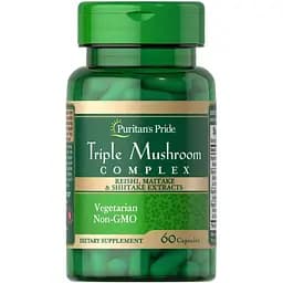 Натуральна добавка Puritan's Pride Triple Mushroom Complex 60 капсул