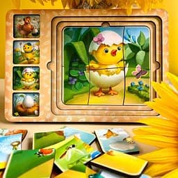 Дерев'яна настільна гра Етапи розвитку курочки Ubumblebees (ПСФ018) PSF018 сортер-пазл - мініатюра 6