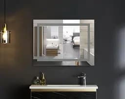 Дзеркало Mixxus WARM MR02-90x70 з LED Touch, Anti-fog, димером, регулюванням яскравості, годинником (MI6673) - мініатюра 4