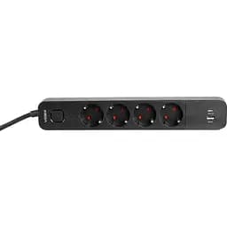 Мережевий подовжувач Videx Oncord з кнопкою USB (QC3.0) + USB-C (PD20W) чорний 3 м (VF-PD43G1QC1PD-B) - мініатюра 4