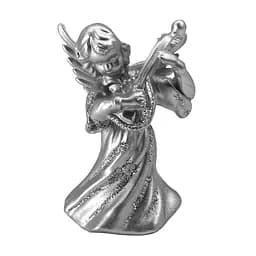 Новорічна підвіска MIS LT Янгол з бандурою малий 4х3,5х6 см срібний