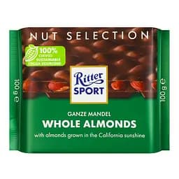 Шоколад молочний Ritter Sport з цілим мигдалем 100 г
