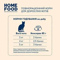 Повнораціонний консервований корм Home Food для дорослих котів Паштет з яловичиною 85 г - мініатюра 4