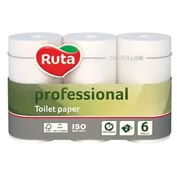 Папір туалетний Ruta Professional, двошаровий, 6 рулонів, білий