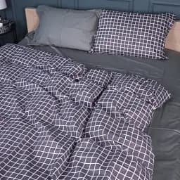 Комплект постільної білизни MisSon Сатин 22-1372 Silver Checkered 160 x 220 см сірий (2200010474671)