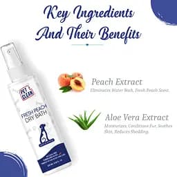Сухий шампунь Pet Clean Dry Bath Fresh Peach для домашніх тварин з ароматом персику 250 мл - мініатюра 3
