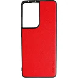 Чохол Aioria Cross Pattern Case для Samsung Galaxy S21 Ultra Red