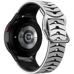 Ремешок для Samsung Galaxy Watch 4 40mm - бело-черный ширина крепления 20мм силикон Watchbands Scales (W18-4WB39441171)