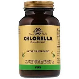 Хлорелла Solgar сломанные клеточные стенки 100 вегетарианских капсул