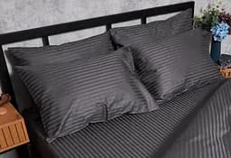Набір наволочок Moon&Star Satin Stripe Stripe Black 40х40 см 2 шт - мініатюра 2