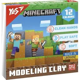 Пластилин Yes Minecraft 12 цветов 240 г (540668)