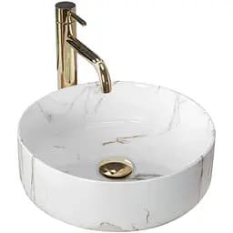 Умивальник Rea Sami aiax shiny накладний білий REA-U4522, Мармур