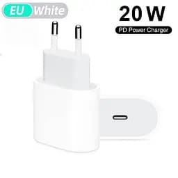 Мережевий зарядний пристрій для Apple iPhone 12 20 W USB-C білий без логотипа - мініатюра 2