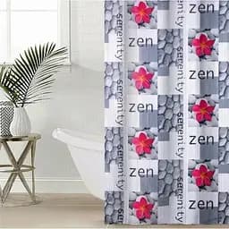 Шторка для ванної кімнати Stenson R89756, 180х180 см квітка червона (26233)