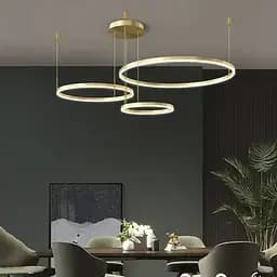 Светодиодная люстра на три кольца 60+40+20 см в латунном каркасе Ст. MJ73-600+400+200 AB | Line F