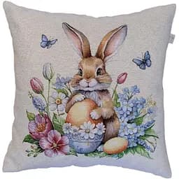 Наволочка Прованс Соцветия Зайчонок с бабочками гобеленовая 45х45 см (44288)