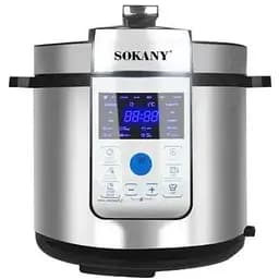 Мультиварка скороварка Sokany SK-07044 сенсорний екран чаша 6 л Серебристий 1500 Вт