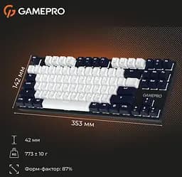 Клавиатура игровая механическая GamePro MK-110-B USB Hot-Swap Outemu Red Switch Black-White - мініатюра 16