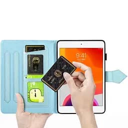 Шкіряний чохол Art Case з візитницею для Samsung Galaxy Tab S7+ Блакитний - мініатюра 7