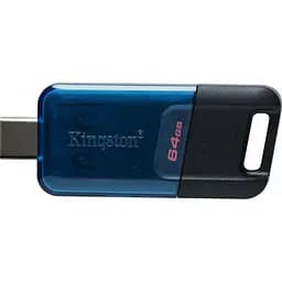 USB Flash Kingston 64GB USB 3.2 Data Traveler 80M Type-C Black/Blue, Retail - мініатюра 3