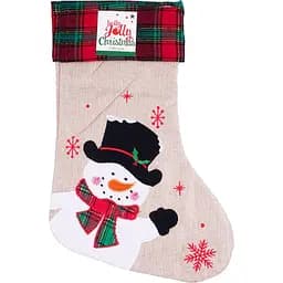 Прикраса новорічна Offtop Носок Сніговик (855055)