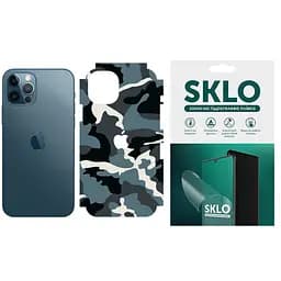 Захисна плівка SKLO Back тил+грані без кутів+лого Camo для Apple iPhone X 5.8 Блакитний/Army Blue