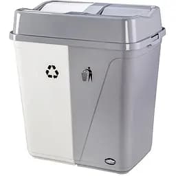 Корзина для мусора Violet House 0014, серо-белая, 50+50 л (0014 Gray White 50+50 л)