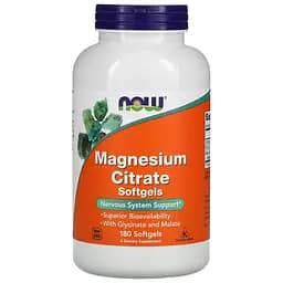Магній Цитрат Now Foods Magnesium Citrate 180 капсул