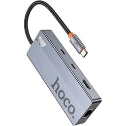 USB-хаб Hoco HB52 Wow 8-in-1 Deep Space Gray [140640] - мініатюра 4