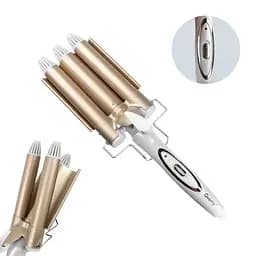 Потрійна плойка для волосся Geemy GM 1988 плойка три хвилі кераміка 25мм щипці для створення хвиль 45 Вт Білий