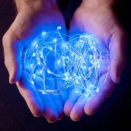 Гірлянда Роса Нитка 100 LED на батарейках 10 м Синій - мініатюра 4