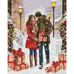 Алмазная мозаика Ideyka Обмен подарками 40х50 см (AMO7824)