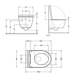Унітаз підвісний Qtap Taurus безободковий з сидінням Soft-close QT2433084EUQW, Білий - мініатюра 2