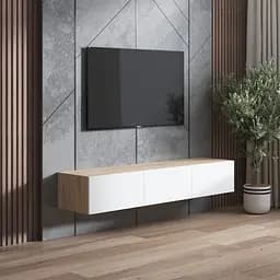 Тумба під телевізор Vays, навісна тумбочка M-19 Дуб Сонома-Білий