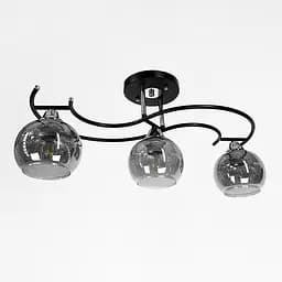 Современная люстра в черном корпусе на 3 графитовых плафона Line.F 11585/3D