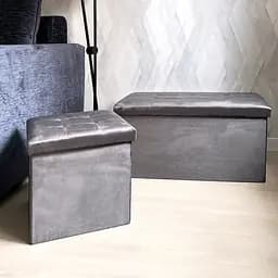 Пуф для зберігання МВМ My Home подвійний 760х380х380 мм сірий (TH-06 GRAY) - мініатюра 4