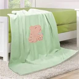 Плед дитячий Ярослав Фліс з аплікацією Капібара 85х100 см зелений (55282)