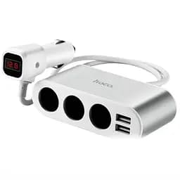 Автомобільний зарядний пристрій із розгалужувачем прикурювача Hoco Z13 Car Charger 2 USB 3 Cigarette Lighter