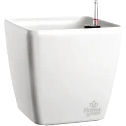 Вазон Plastkon Quadrato Flower Lover із системою автополиву 22x22x21 см білий глянцевий