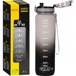 Пляшка для води 4FIZJO спортивна 1000 мл 4FJ0632 Grey/Black (P-5905973400756)