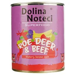 Вологий корм для собак Dolina Noteci Superfood з м'ясом козулі та яловичини 800 г